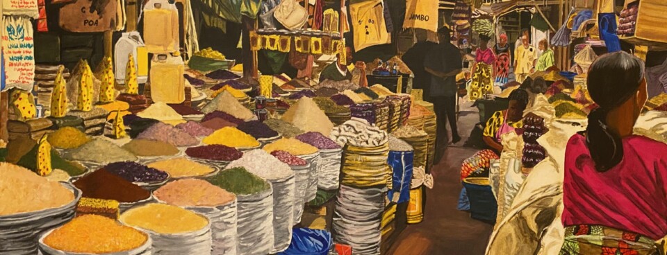 Tanzanian Market – 24″ x 36″ acrylic on canvas
